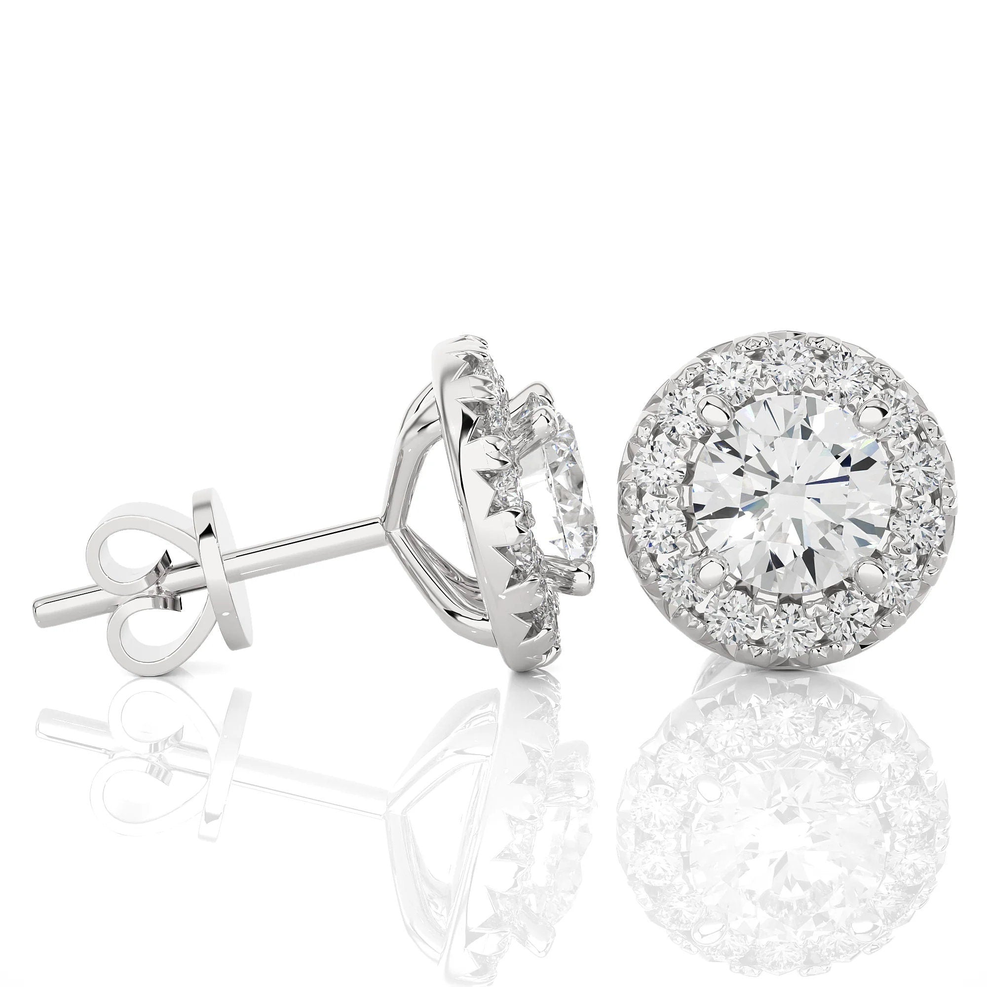 0.25–4.00 TCW Round Cut EF VS/SI Lab-Grown Diamond Halo Stud Earrings Elegant Gifts for Women, Perfect for Birthdays & Anniversaries